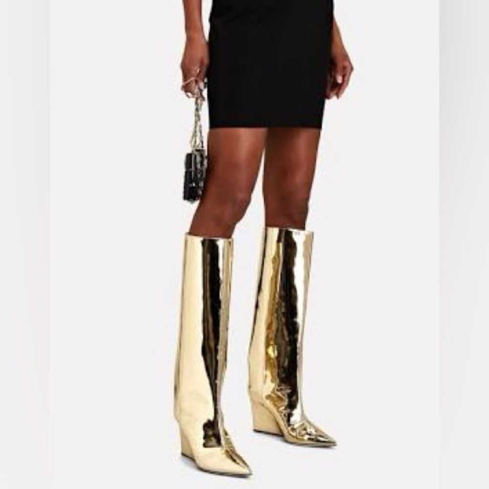 Jimmy Choo
Blake Metallic Wedge Knee Boots